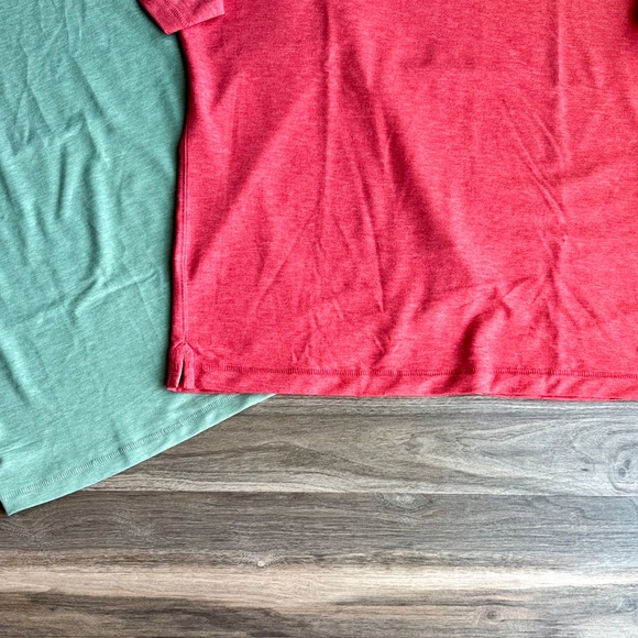 Lands’ End Men’s Supima Cotton T-Shirt Set – Size L (Green & Red) - Picture 2 of 11
